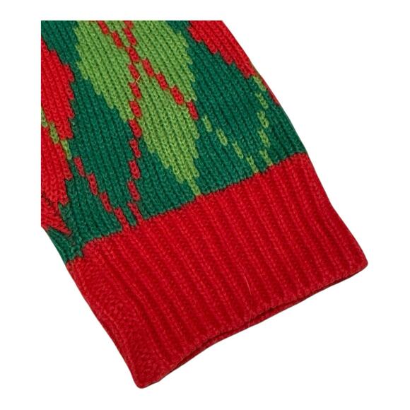 Vintage Jolly Sweaters Large Green Christmas Disco Dancing T-Rex Sweater - Picture 12 of 14